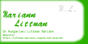 mariann littman business card